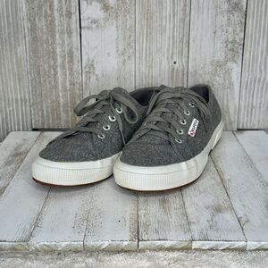 Superga Gray Wool Lace-Up Sneakers Size US 7